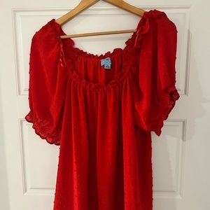 CeCe Short Puff Sleeve Blouse 1X